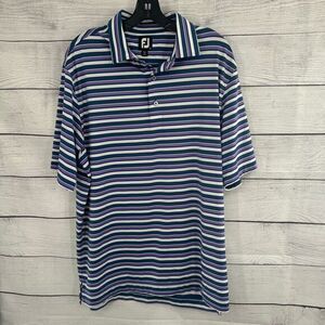 FootJoy Polo Shirt Men's Large Striped Golf  Performance‎ Stretch Athletic